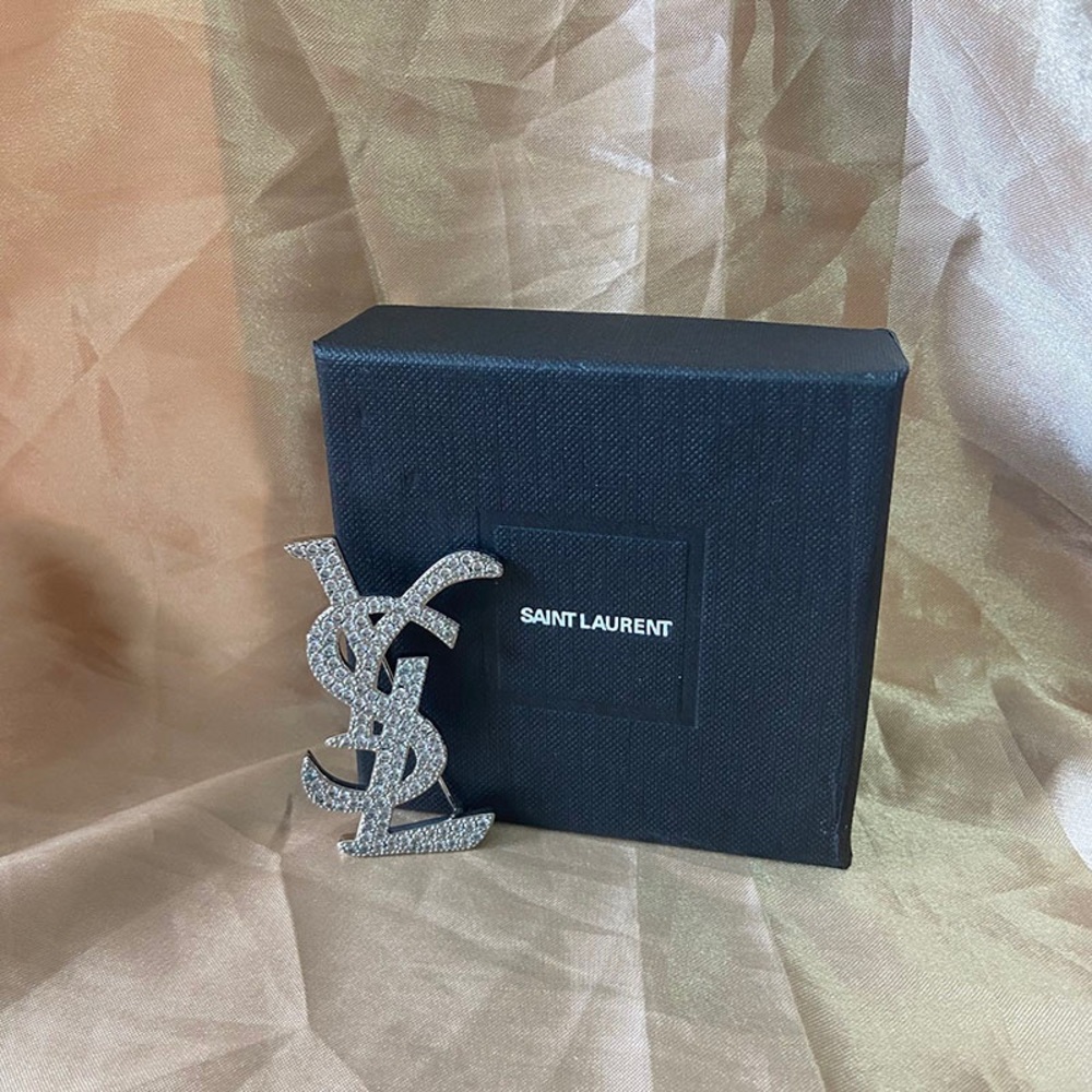 Yves Saint Laurent Diamond Encrusted Brooch